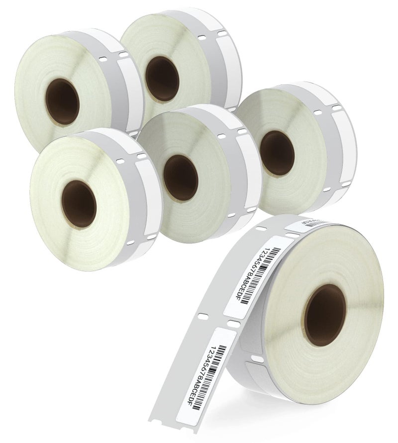 BETCKEY - Compatible DYMO 30346 (1/2" x 1-7/8") Library Barcode Labels - Compatible with DYMO Labelwriter 450, 4XL, NOT FIT 550 & 5XL [6 Rolls/3600 Labels] - Image 1